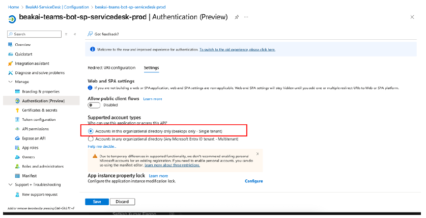 Authentication Settings