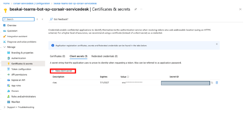 Create Client Secret